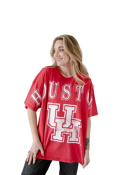 Gameday Social Women's University of Houston Southern Split Oversized Band Graphic T-shirt