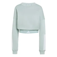 adidas Women's Hyperglam 3-Stripes Training Cropped Crew Neck Sweatshirt