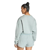 adidas Women's Hyperglam 3-Stripes Training Cropped Crew Neck Sweatshirt