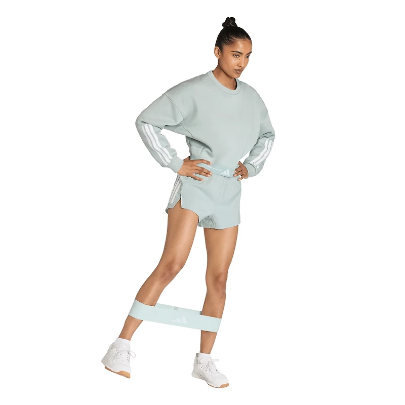adidas Women's Hyperglam 3-Stripes Training Cropped Crew Neck Sweatshirt