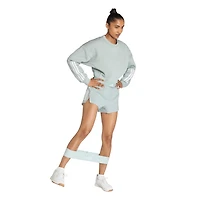adidas Women's Hyperglam 3-Stripes Training Cropped Crew Neck Sweatshirt