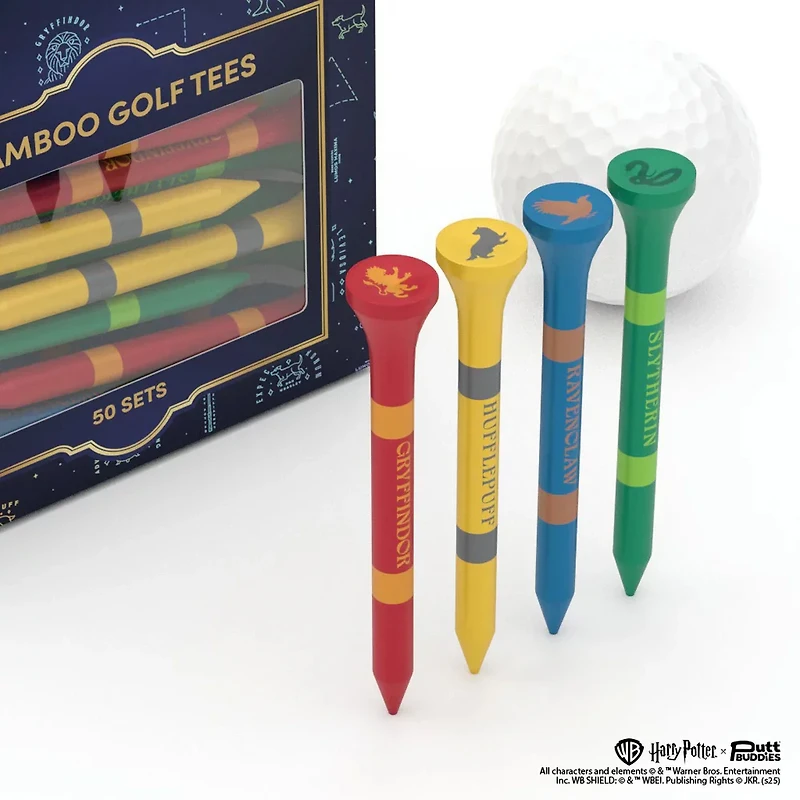 Harry Potter House Crest Bamboo Golf Tees 50‑Pack