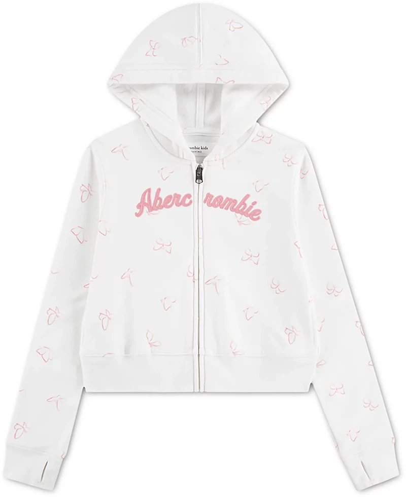 Abercrombie & Fitch Girls' Full‑Zip Printed Hoodie