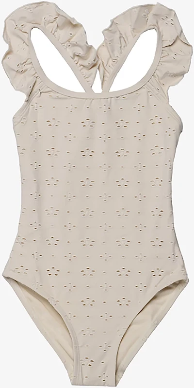 Gottex Girls’ Little Lace Ruffle Criss Cross Back One-Piece