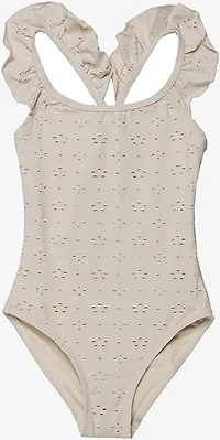 Gottex Girls’ Little Lace Ruffle Criss Cross Back One-Piece