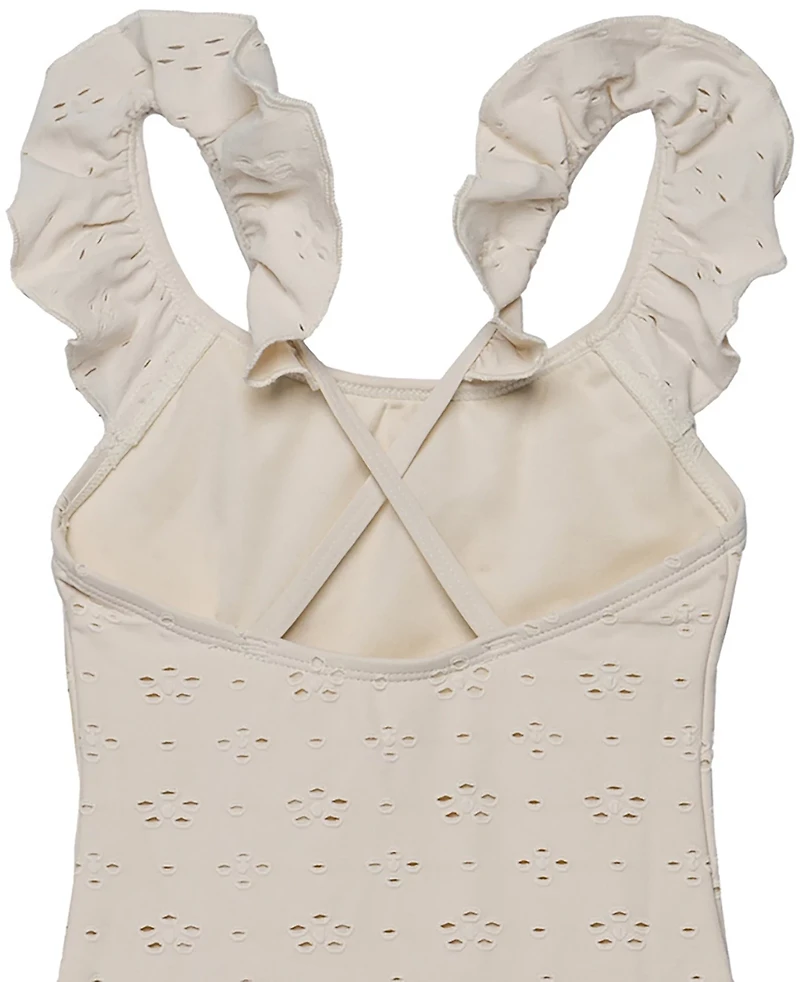 Gottex Girls’ Little Lace Ruffle Criss Cross Back One-Piece