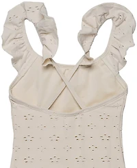 Gottex Girls’ Little Lace Ruffle Criss Cross Back One-Piece