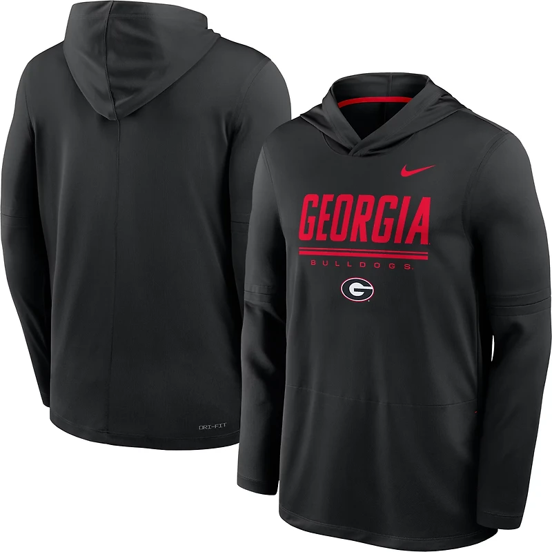 Nike Georgia Bulldogs 2026 Sideline Lightweight Long Sleeve Hooded Dri-FIT Top
