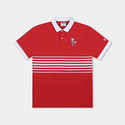 Homefield Men's Indiana University Vault Mascot Striped Chest Golf Polo Shirt