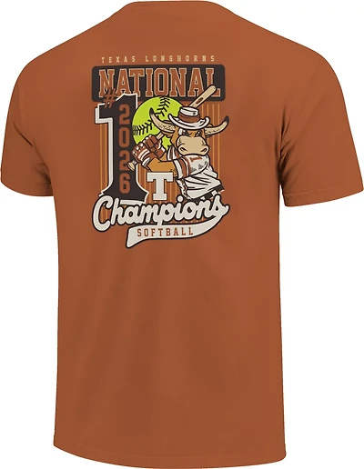 Image One Men's University of Texas 2026 WCWS National Champs Mascot Graphic T-shirt