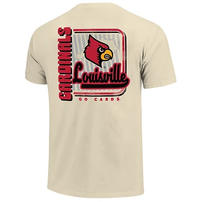 Image One Men's University of Louisville Striped Sign Script Graphic T-shirt