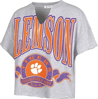 '47 Women's Clemson Banners Outs Oversized Notch Neck Short Sleeve T-shirt