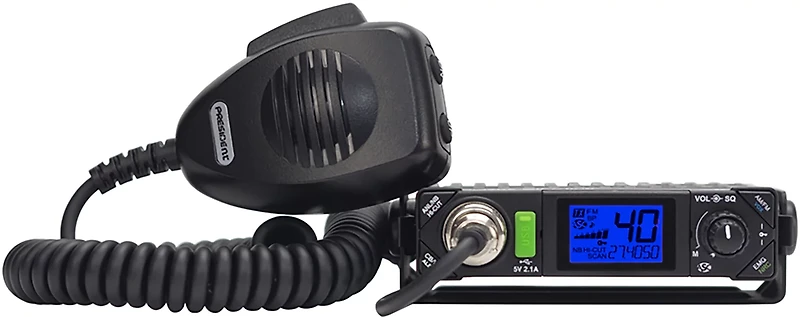 Petra President Bill III FCC 40-Channel 12V Am/FM Weatherband Ultracompact CB Radio with P-Channels and NRC