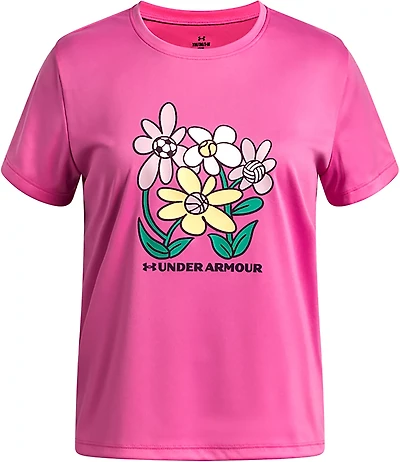 Under Armour Girls' Tech Floral Sports Graphic T-shirt