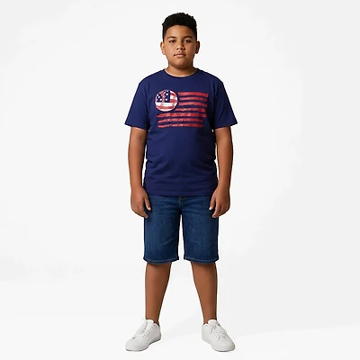 BCG Boys' Americana Baseball Flag Graphic Short Sleeve T-shirt