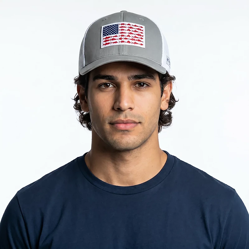 Columbia Sportswear Men's PFG Mesh Fish Flag Ball Cap