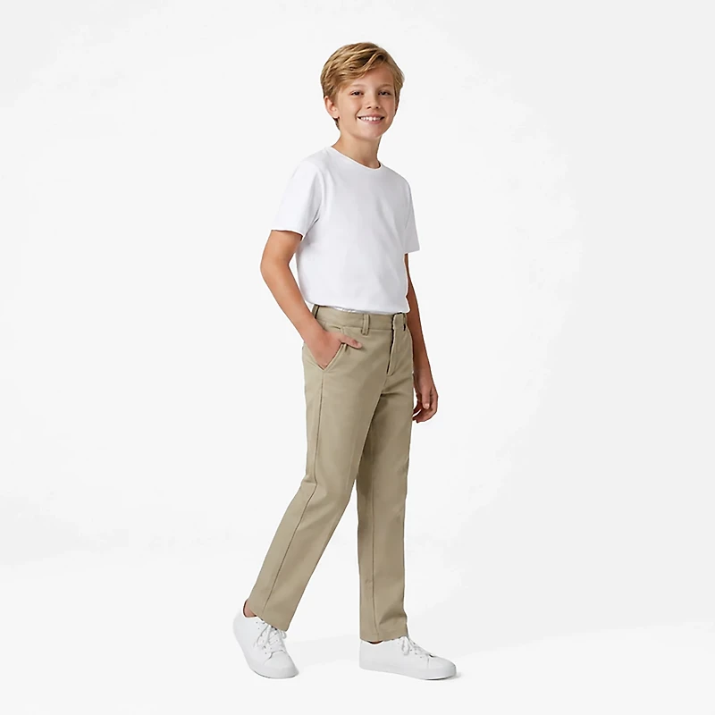 French Toast Boys' Slim Adjustable Waist Double Knee Pants