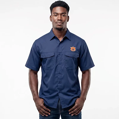 Antigua Men's Auburn University Game Day Woven Fishing Shirt