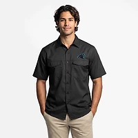 Antigua Men's Carolina Panthers Game Day Woven Fishing Shirt