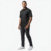 Antigua Men's Carolina Panthers Game Day Woven Fishing Shirt