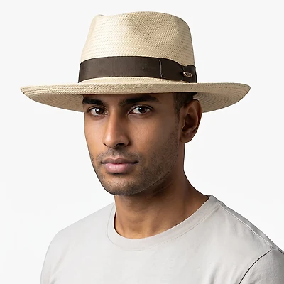 Scala Pronto Men's Hand Woven Panama Gambler Hat