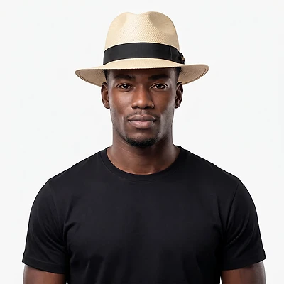 Scala Pronto Men's Hand Woven Panama Snap Brim Fedora