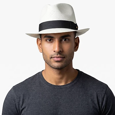 Scala Pronto Men's Hand Woven Panama C-Crown Fedora