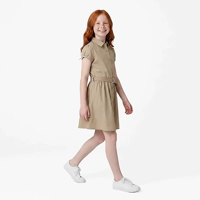 Nautica Girls' Plus Belted Shirt Dress