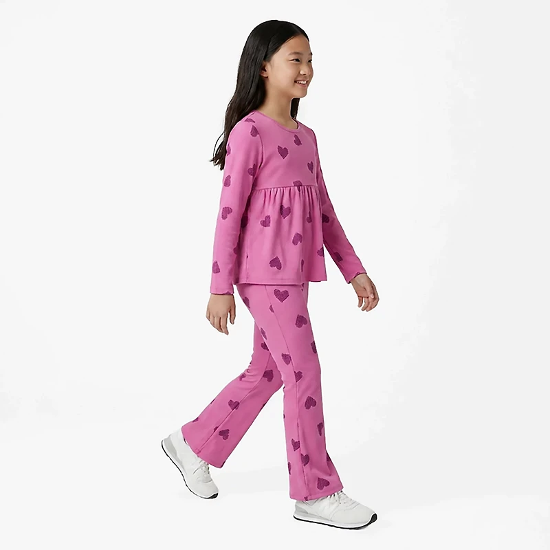 BCG Girls' 4-6X AOP Heart Rib 2-Piece Set