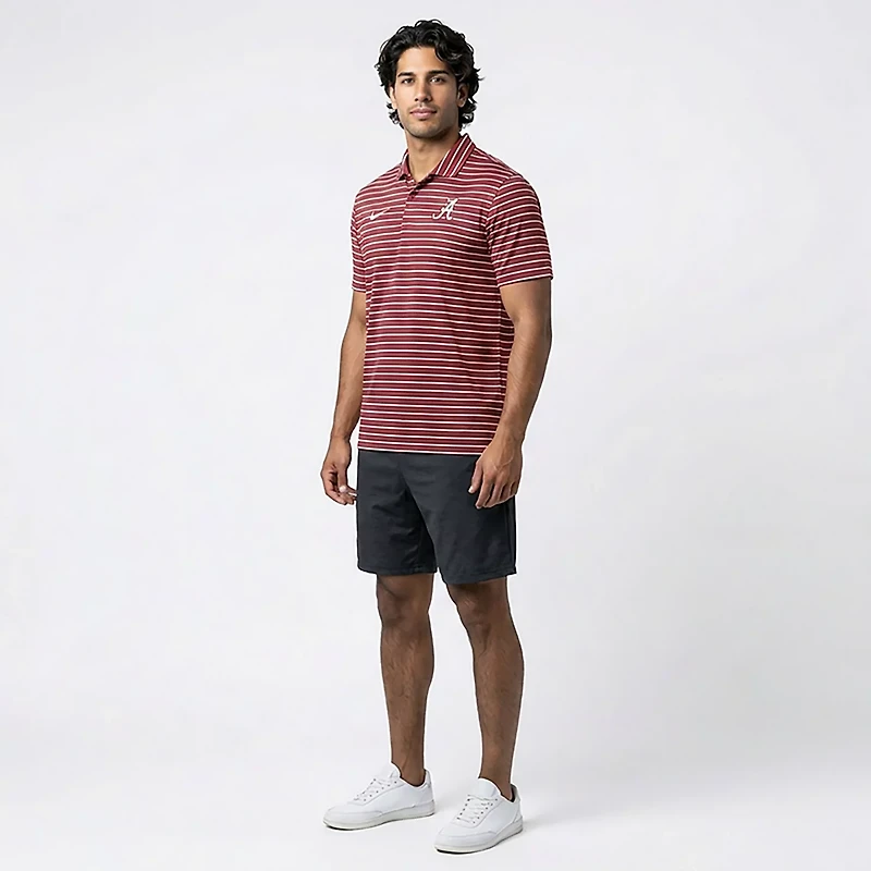 Nike Men's University of Alabama Dri-FIT Stripe Tour Polo Shirt