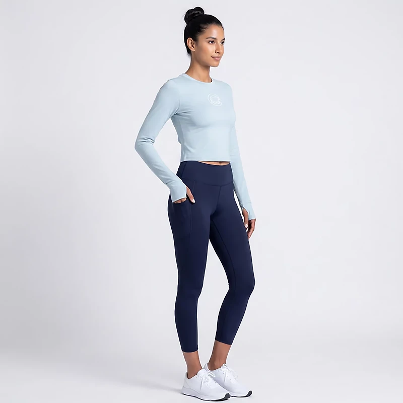 Fanatics Light Chicago Cubs Studio Fitted Long Sleeve Gym Top