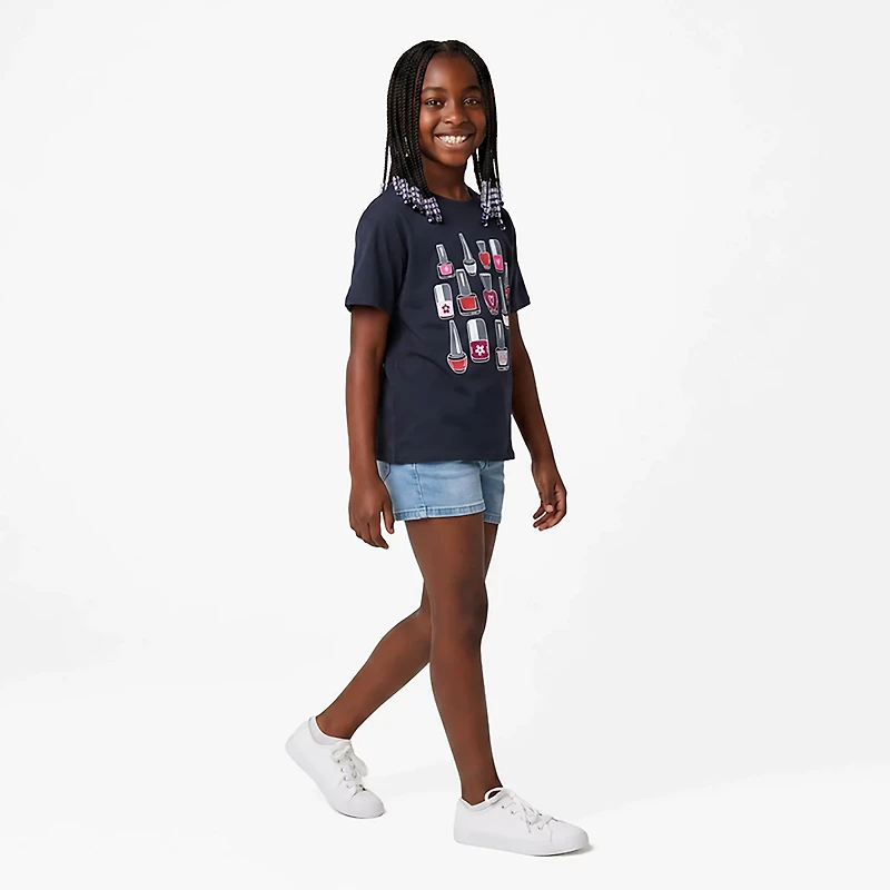 BCG Girls' Lifestyle Cotton Boxy Polish T-shirt