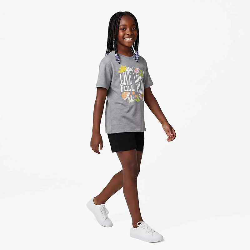 BCG Girls Lifestyle Cotton Boxy Live Life T-Shirt