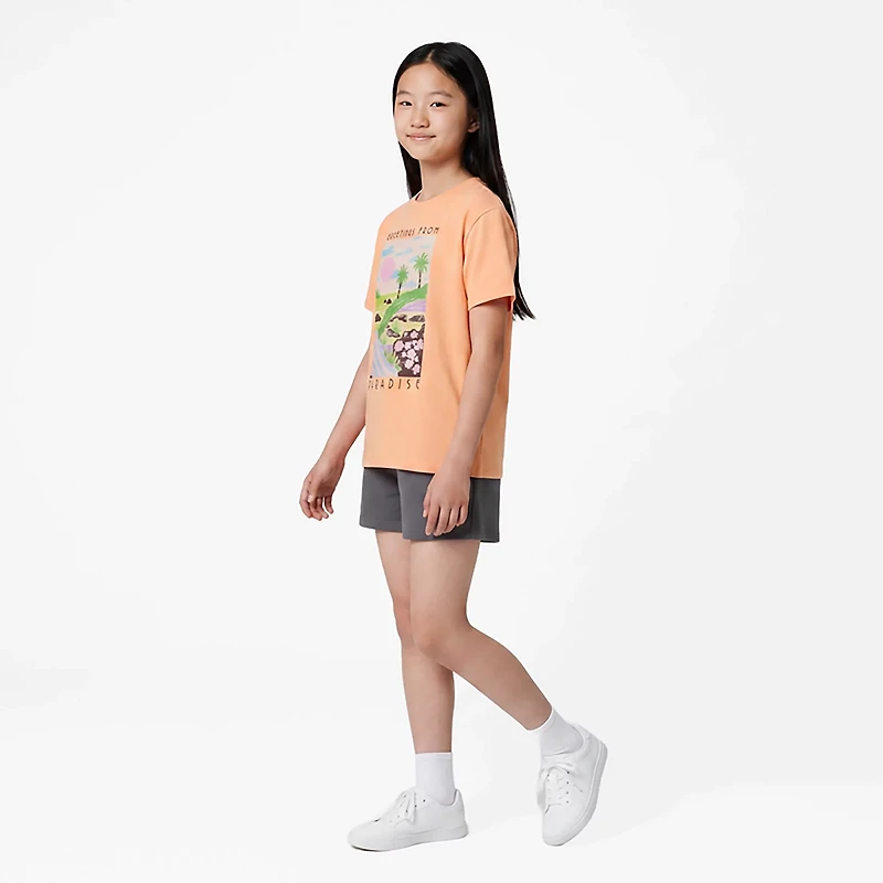 BCG Girls' Lifestyle Cotton Boxy Fit Paradise T-Shirt