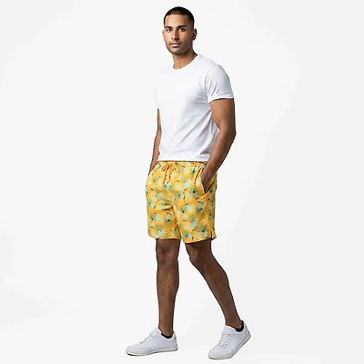 O'Rageous Men's Floral Leaf Printed E Boardshorts with Solid Waistband 8 in.