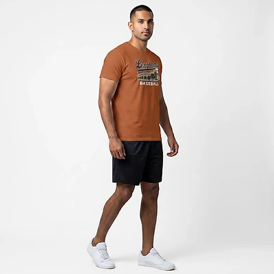Image One Men's Texas Longhorns Stadium Baseball Script DS Short Sleeve T-shirt