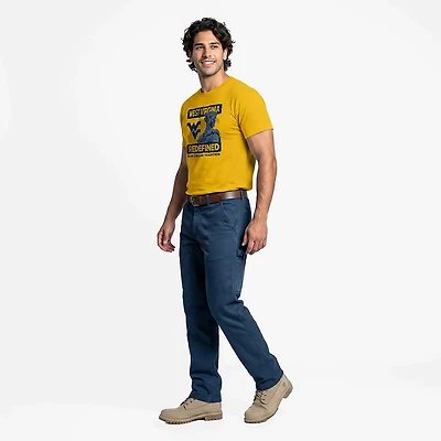 Image One Men's West Virginia Mountaineers Gritty Statue Stacked Fan Short Sleeve T-shirt