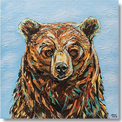 Courtside Market Large Bear 16 in x 16 in Gallery-Wrapped Canvas