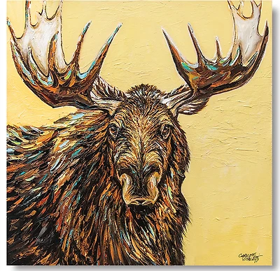 Courtside Market Large Moose 24 in x 24 in Gallery-Wrapped Canvas
