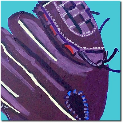 Courtside Market Purple Mitt x in. Gallery-Wrapped Canvas