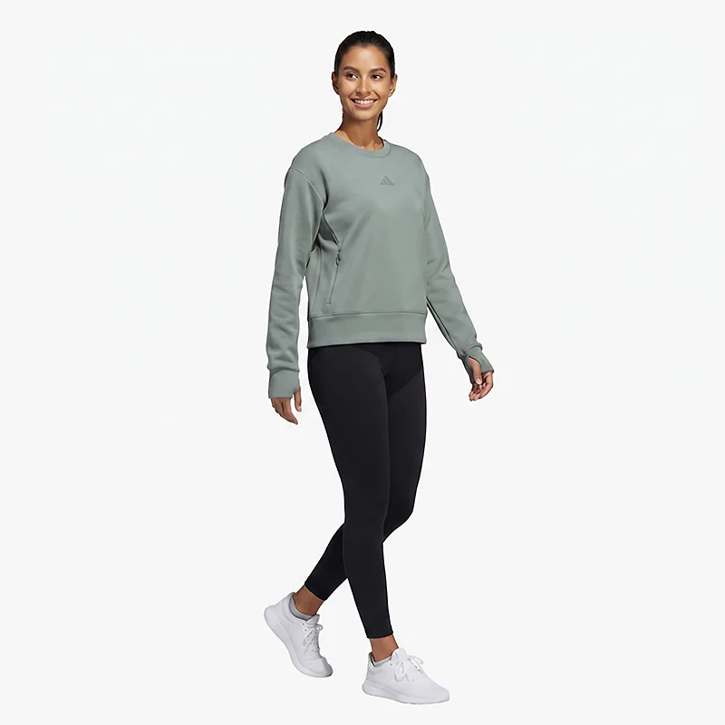 adidas Women's D4T Warm-Up Crewneck Sweatshirt