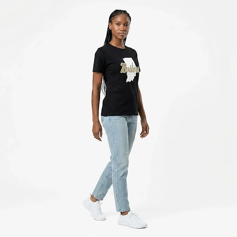 WILDCAT RETRO Women's Purdue State Script Meet and Greet T-shirt