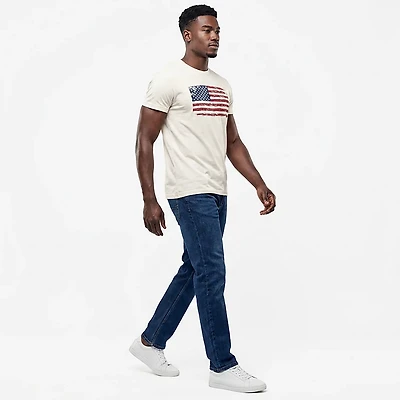 Academy Sports + Outdoors Men's Americana Full Color Distress Flag T-shirt