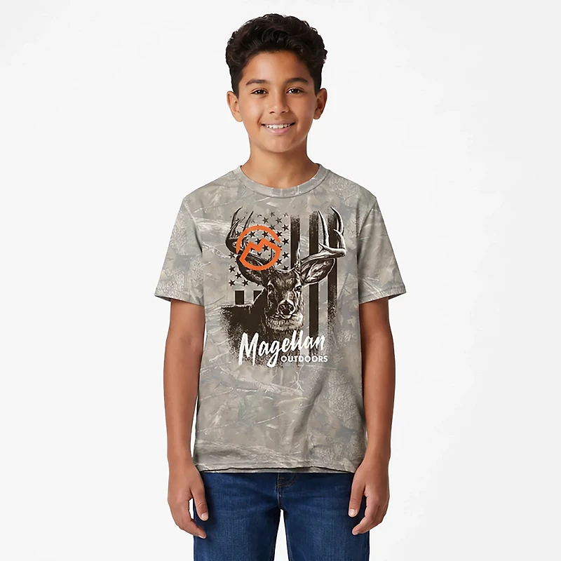 Magellan Outdoors Boys' Camerica Deer Camo T-shirt