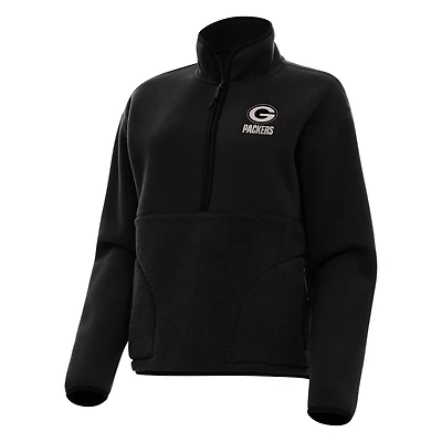 Antigua Women's Green Bay Packers Figure 1/2-Zip Pullover Top