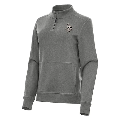Antigua Women's Minnesota Vikings Crush 1/4-Zip Pullover Top