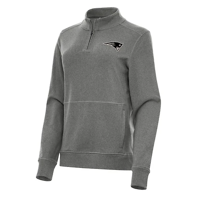 Antigua Women's New England Patriots Crush 1/4-Zip Pullover Top