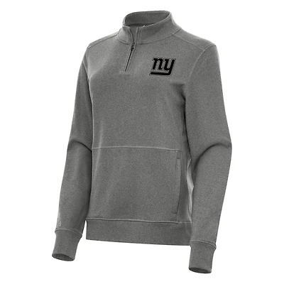 Antigua Women's New York Giants Crush 1/4-Zip Pullover Top