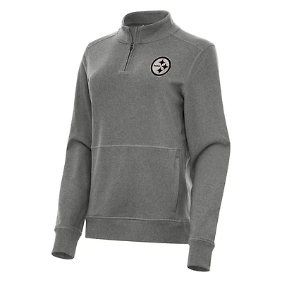 Antigua Women's Pittsburgh Steelers Crush 1/4-Zip Pullover Top