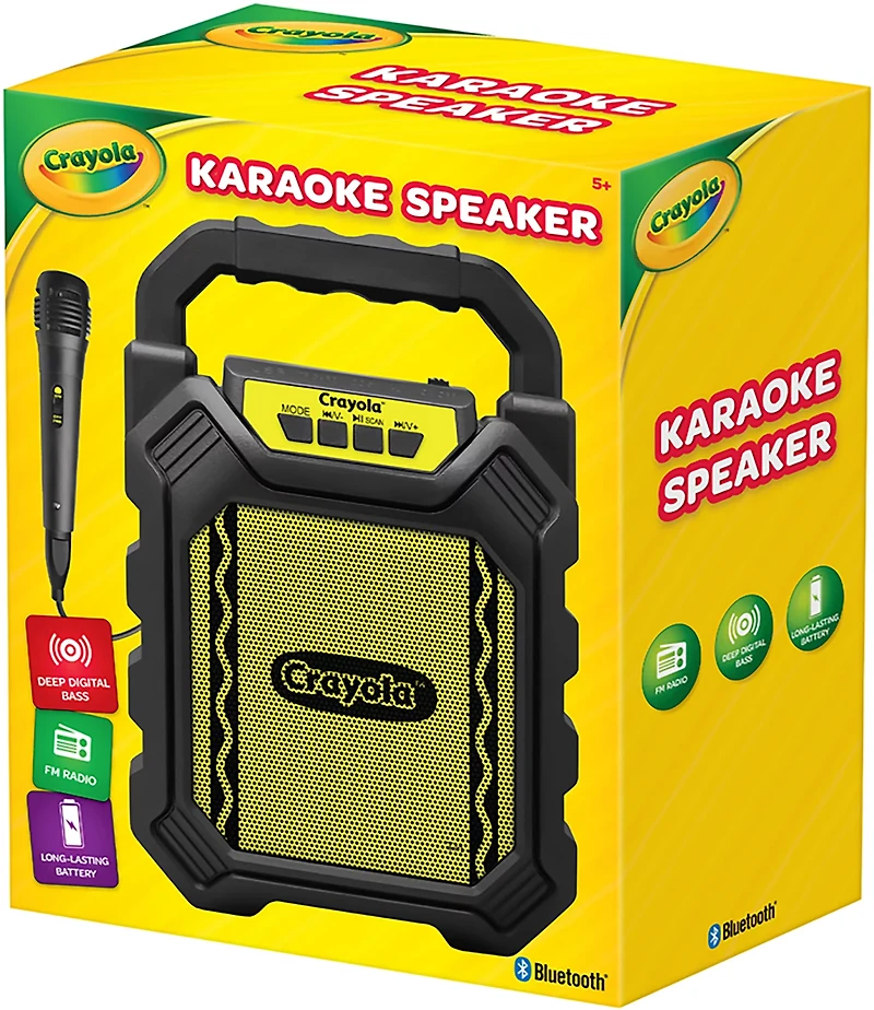 Crayola Portable Bluetooth® Karaoke Speaker with Wired Microphone
